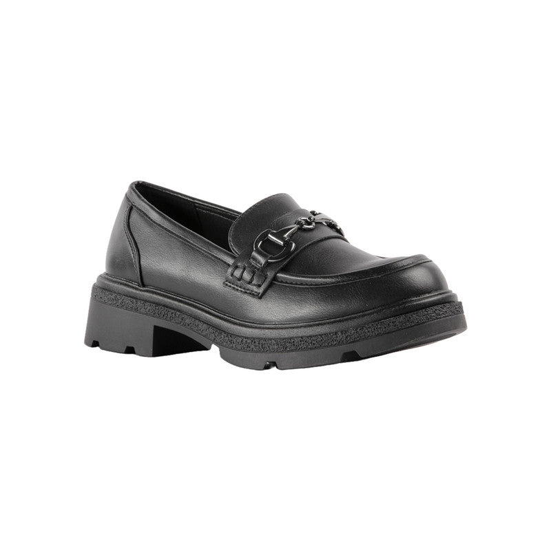 Pu Leather Plain Loafers – Black (SR-3413)