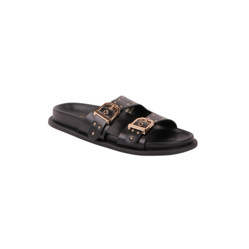 Buckle Design Flat Sandals – Black (SR-3660)