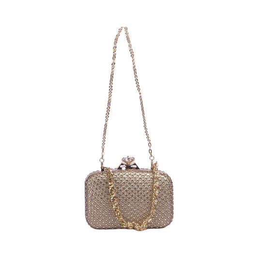 Rhinestone Embellished Clutch Bag – Gold (SR-B1866)