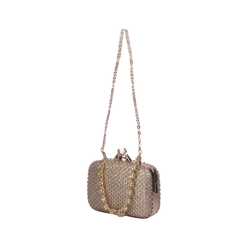 Rhinestone Embellished Clutch Bag – Gold (SR-B1866)