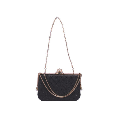 Hard-Case Rhinestone Clutch – Black (SR-B1873)