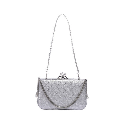 Hard-Case Rhinestone Clutch – Silver (SR-B1873)