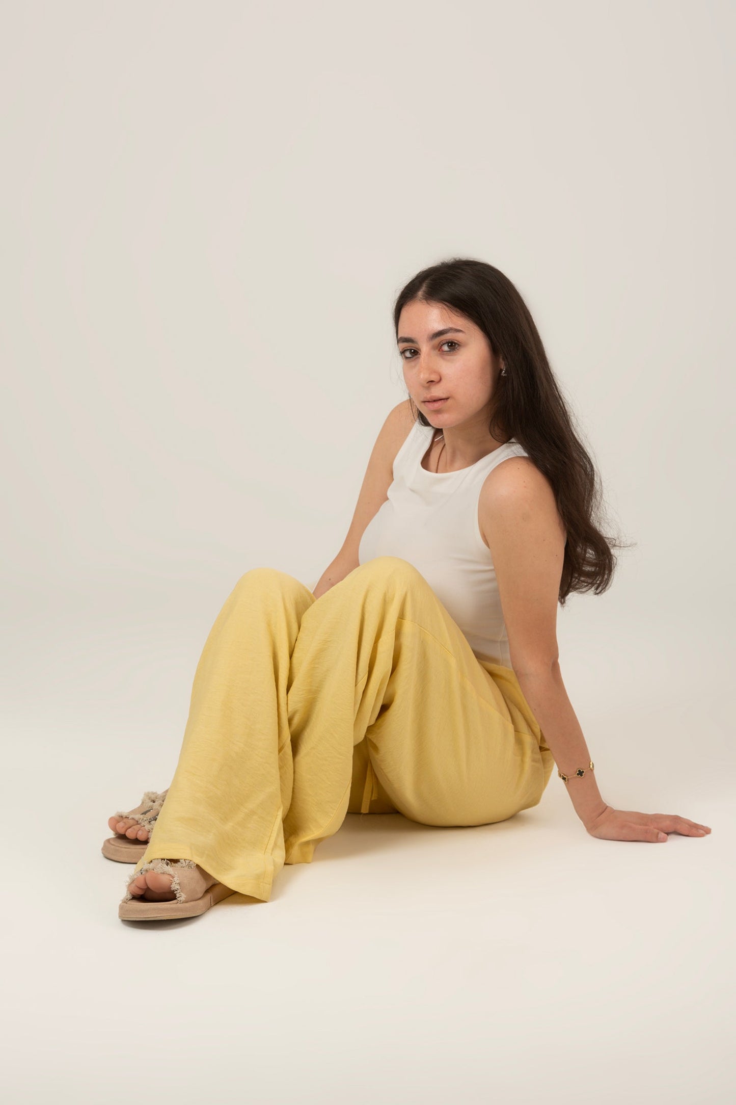 Linen High Waist Pants