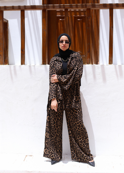 Crepe Oversized Set - Leopard