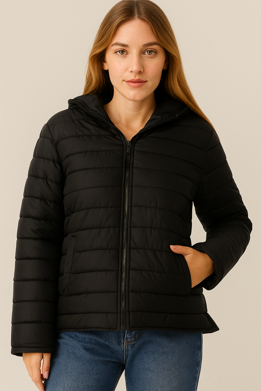 Spanish Bamboo Padded Unisex Bomber Jacket – Black