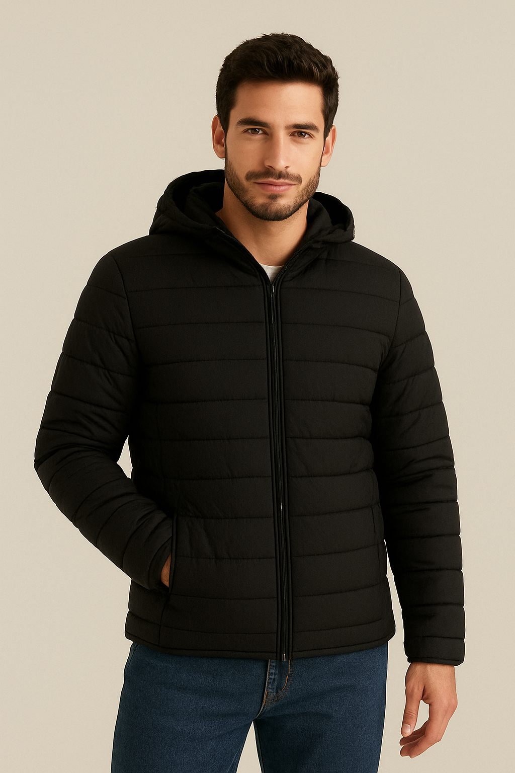 Spanish Bamboo Padded Unisex Bomber Jacket – Black