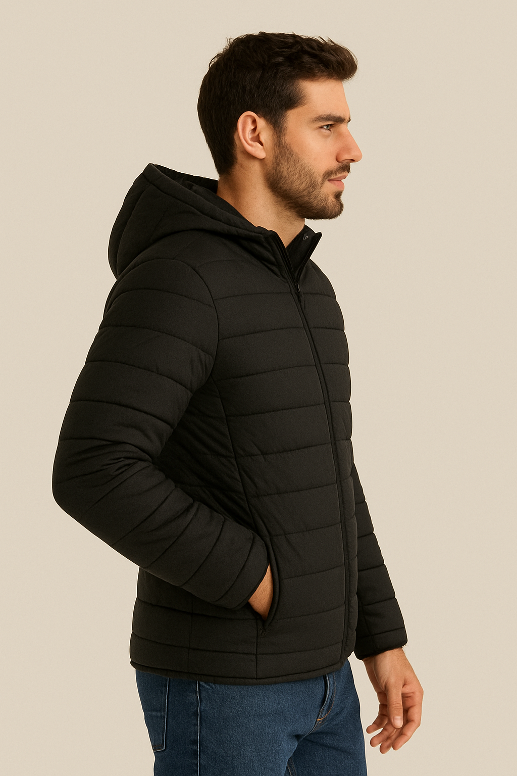 Spanish Bamboo Padded Unisex Bomber Jacket – Black