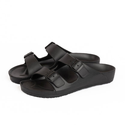 EVA Double Buckle Slippers - Black