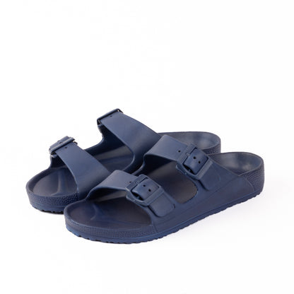 EVA Double Buckle Men Slippers - Navy