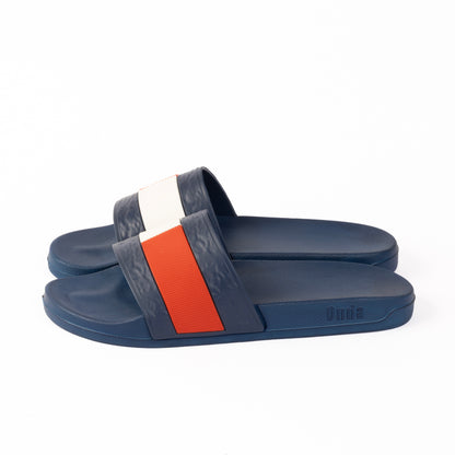 EVA Textured TOMAS MEN Slippers - Navy & White