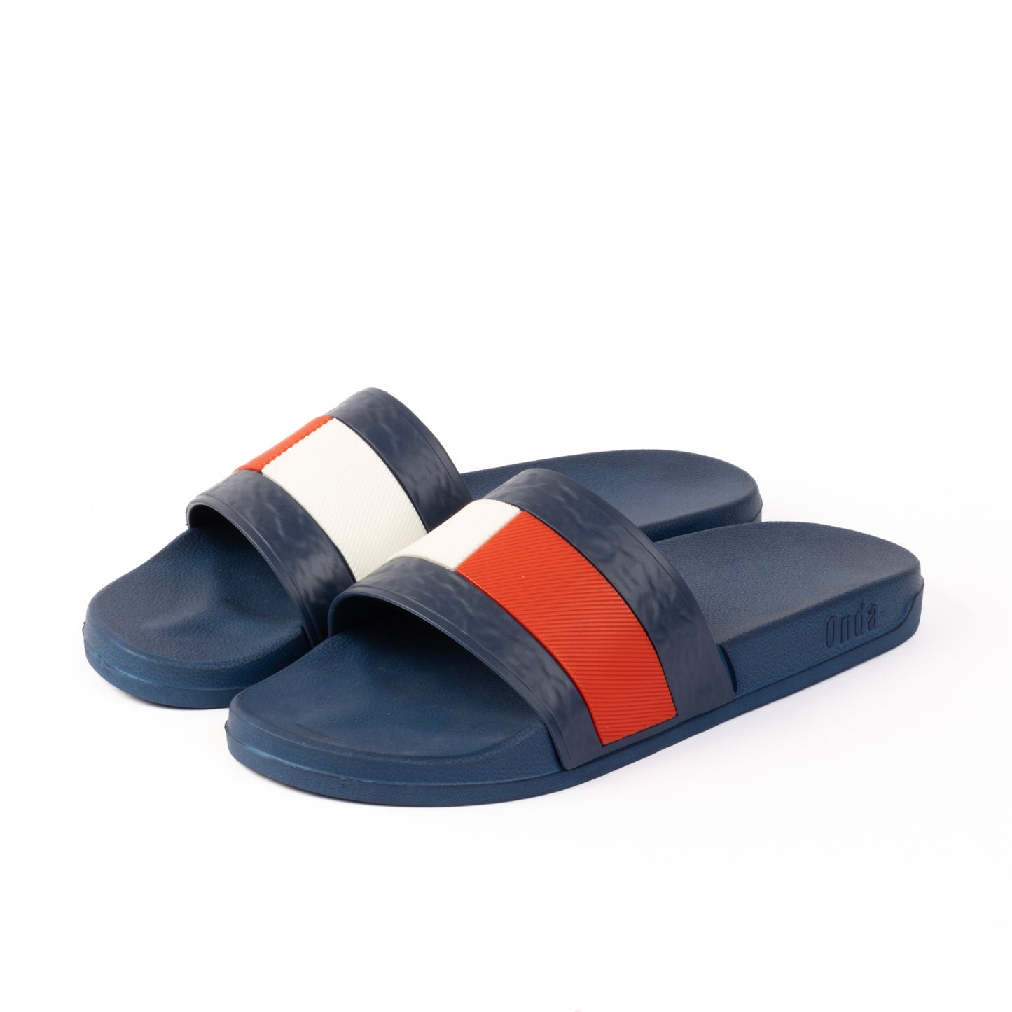 EVA Textured TOMAS MEN Slippers - Navy & White