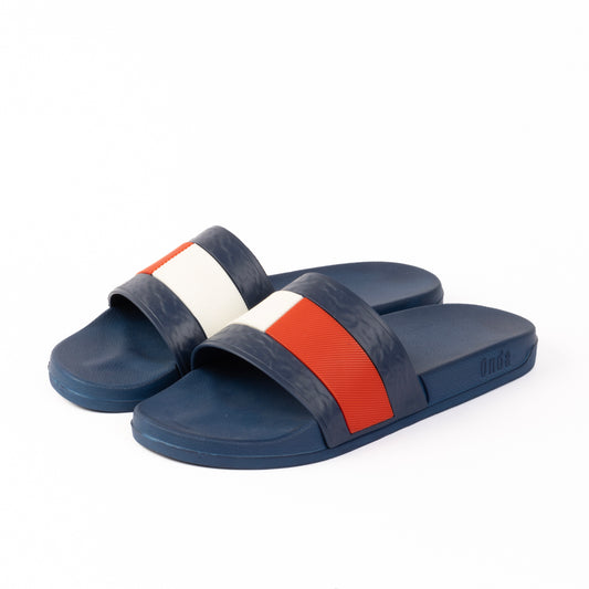EVA Textured TOMAS MEN Slippers - Navy & White