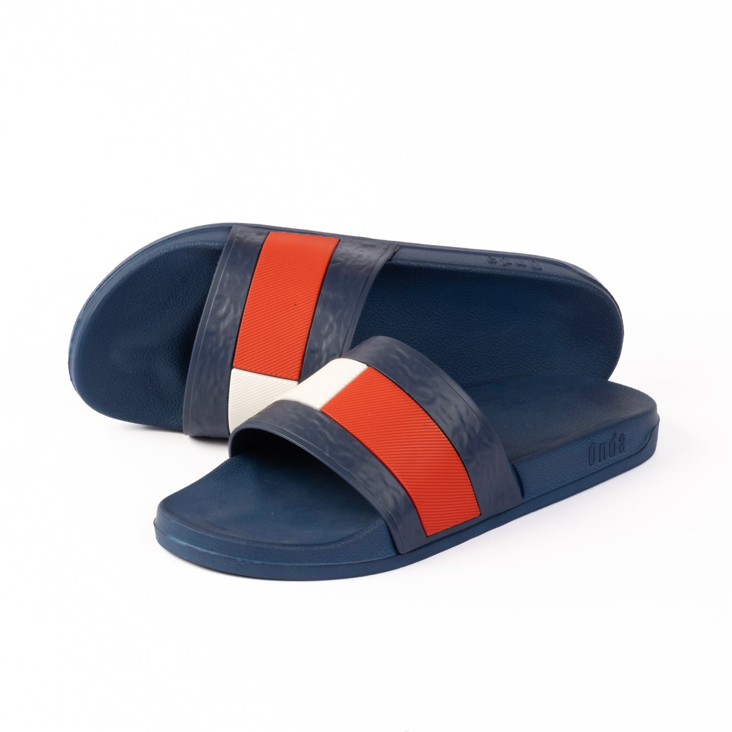 EVA Textured TOMAS MEN Slippers - Navy & White