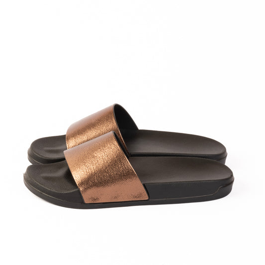EVA GALAXY Metallic Slippers - Black & Bronze