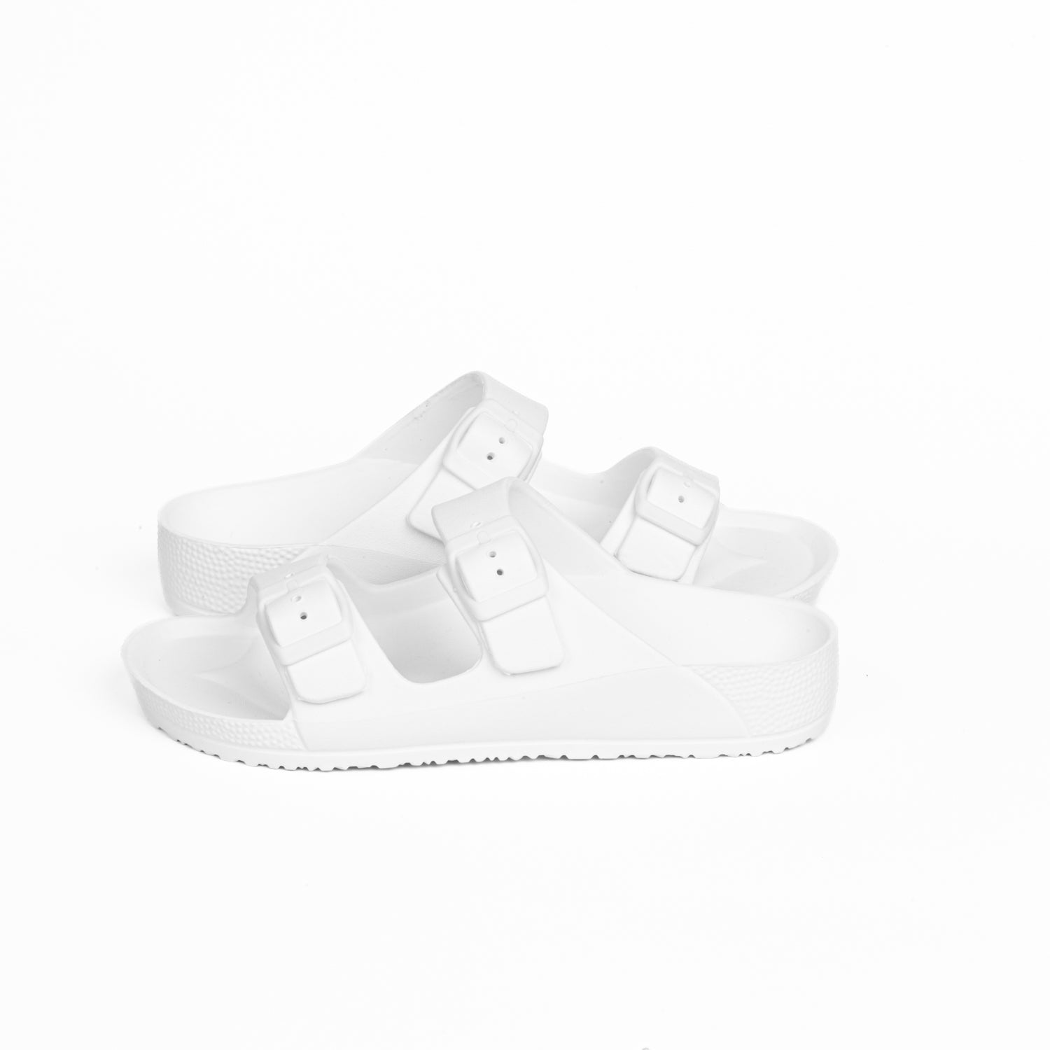 EVA Double Buckle Men Slippers - White