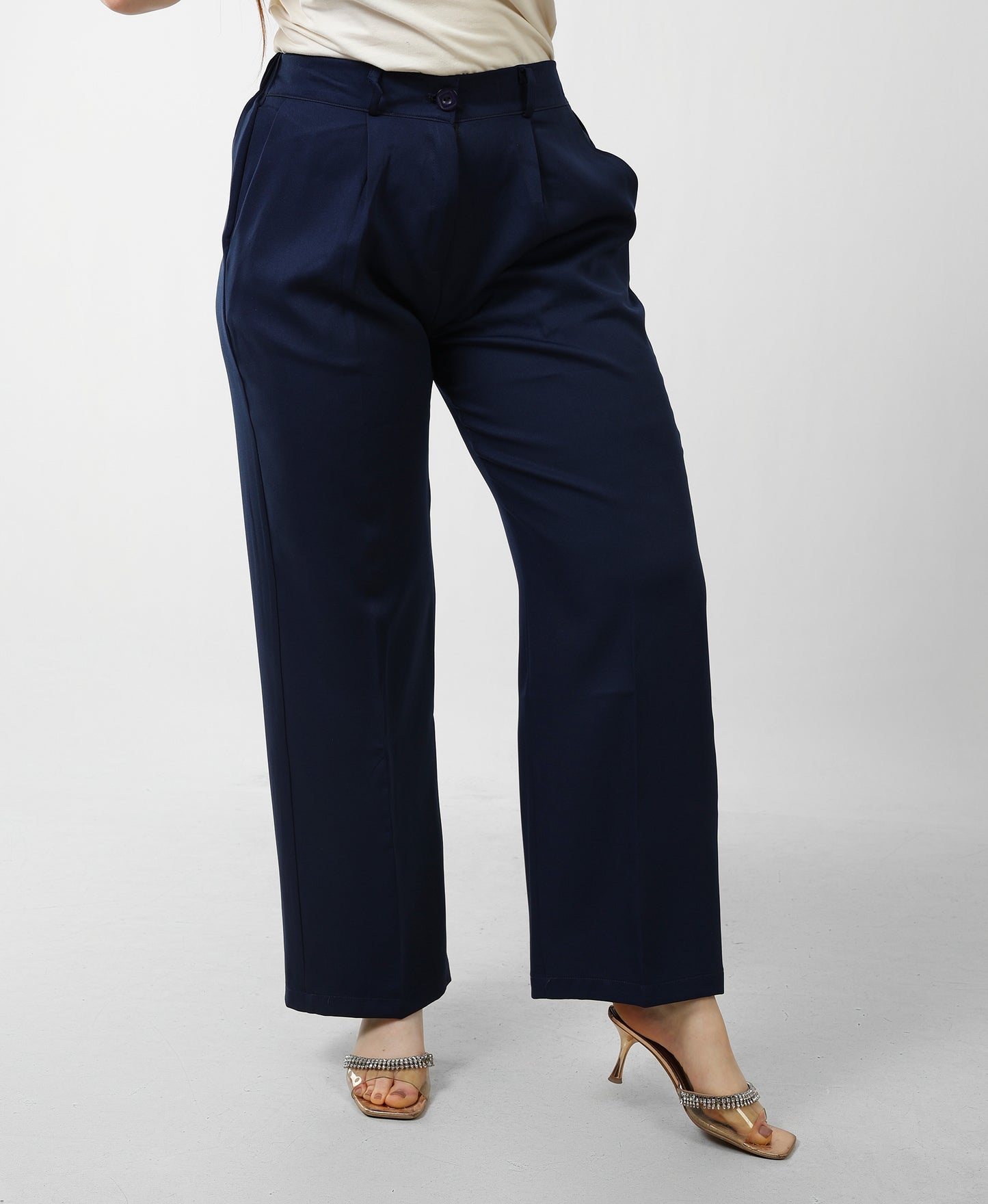 Loose Fit Trousers - Navy
