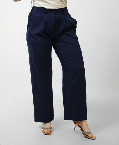 Loose Fit Trousers - Navy