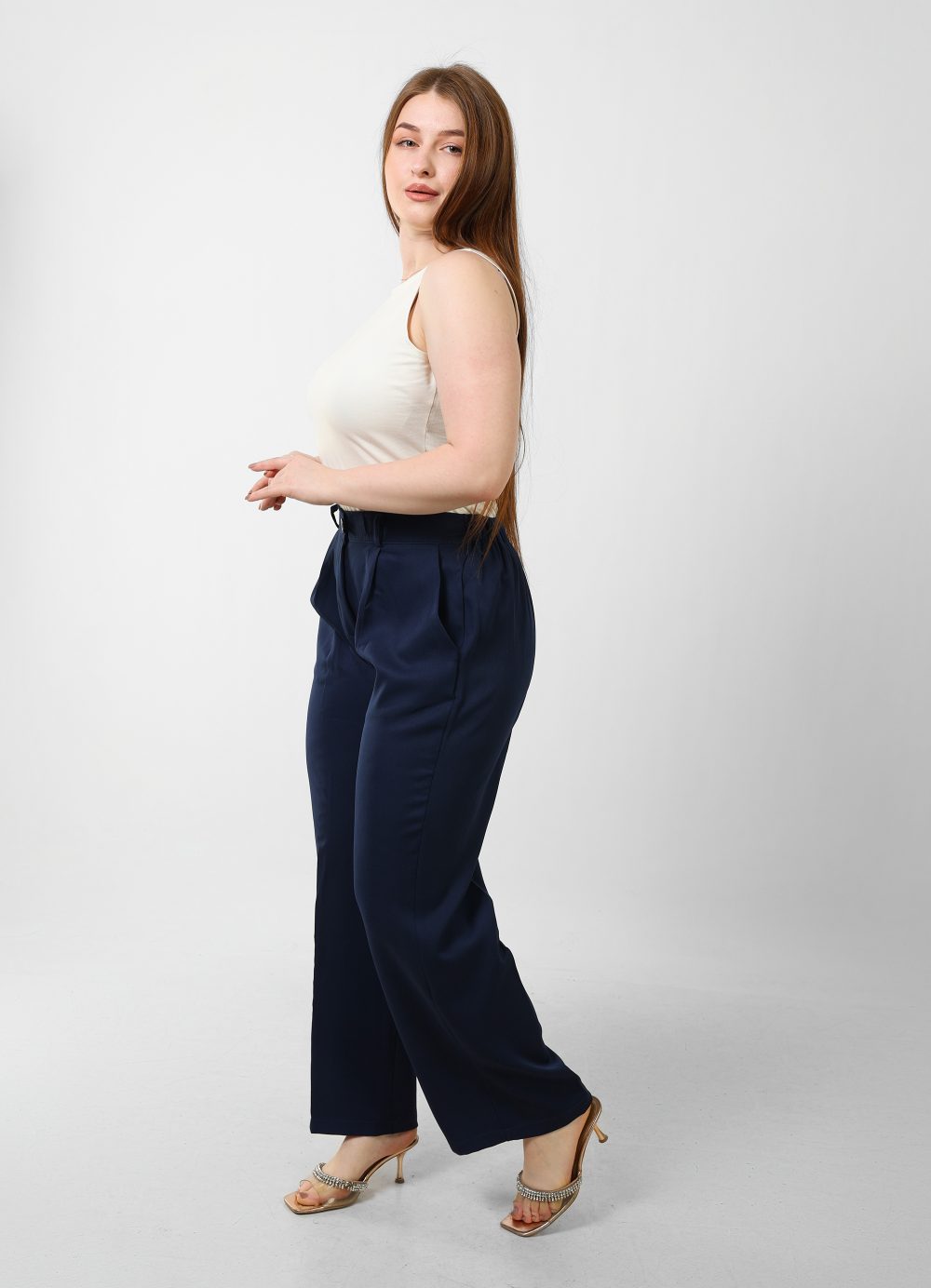 Loose Fit Trousers - Navy