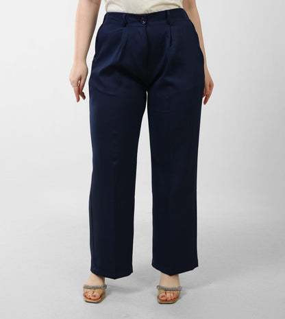 Loose Fit Trousers - Navy