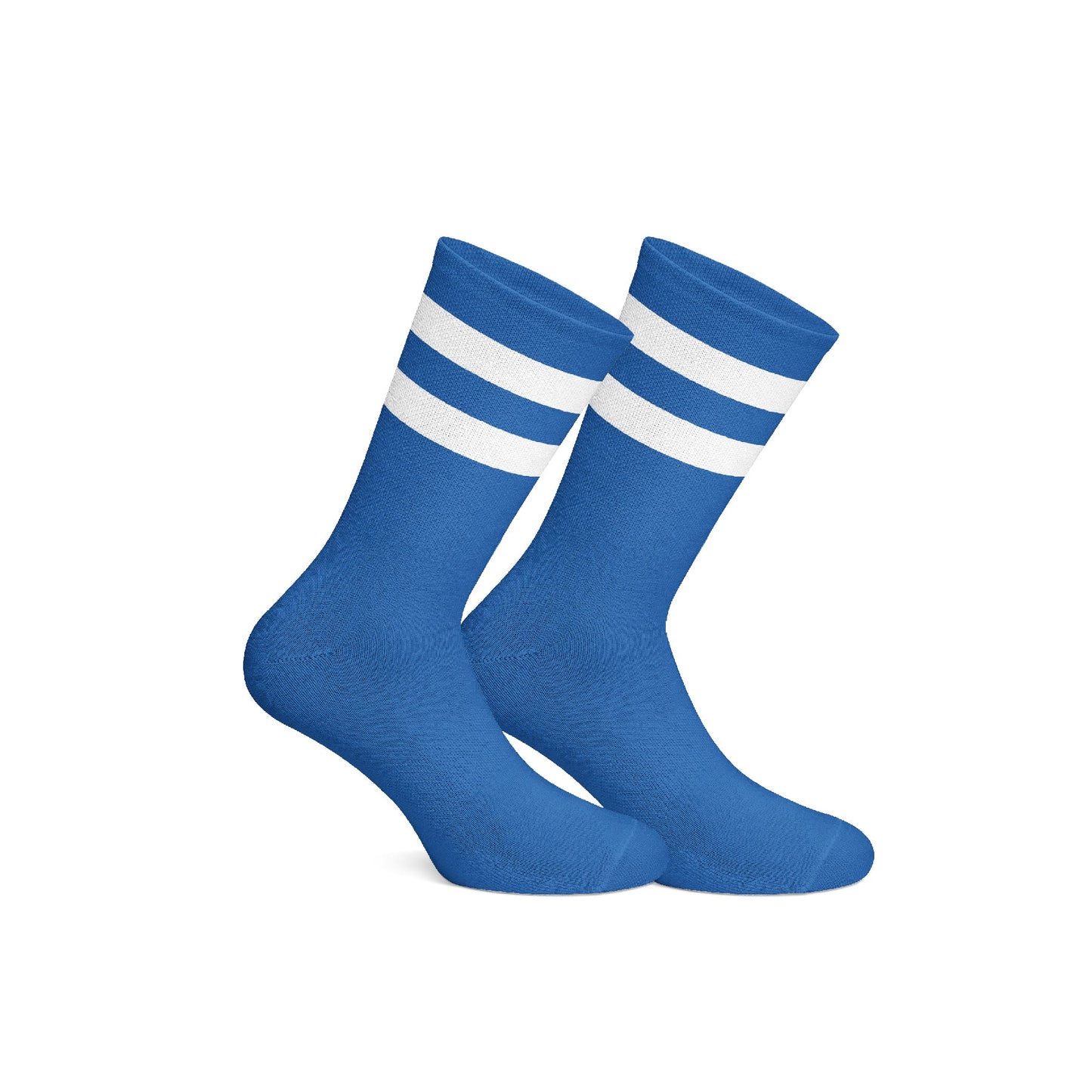 Cotton Basic Striped Crew Socks – Blue