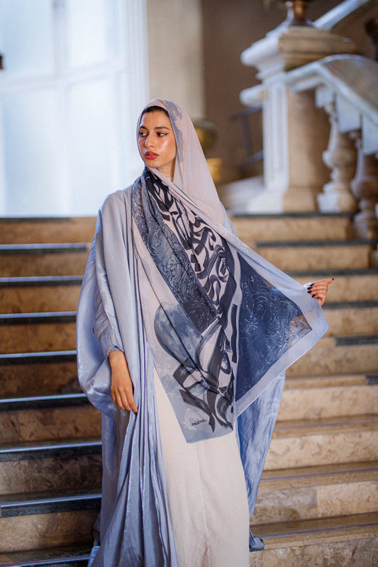 Heavenly Azure Chiffon Shawl