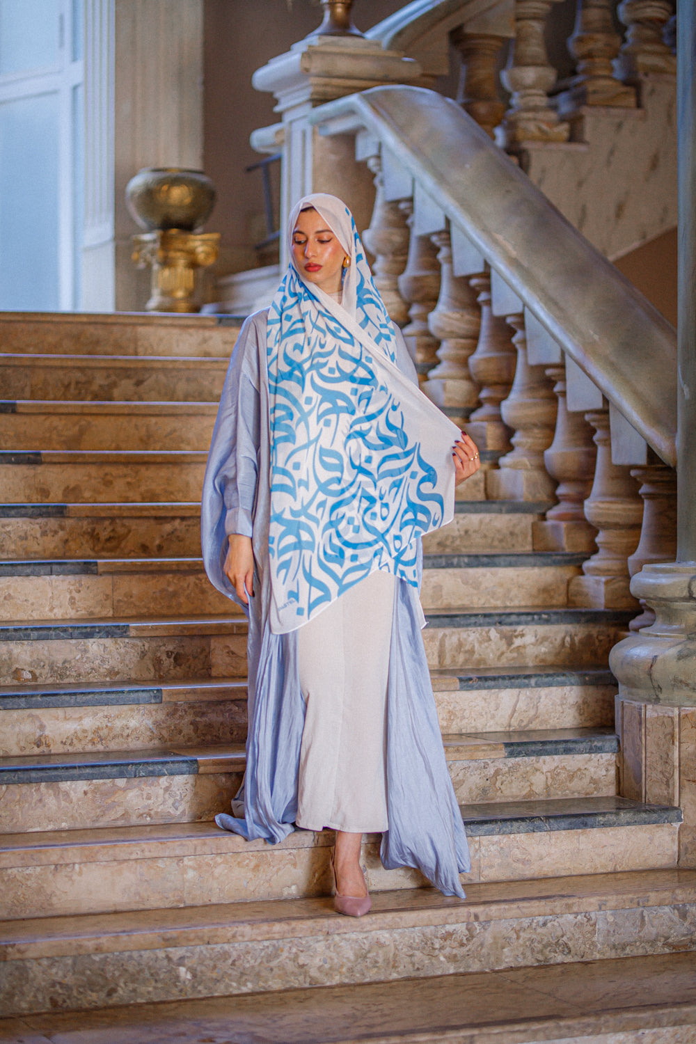 Heavenly Sky Chiffon Shawl