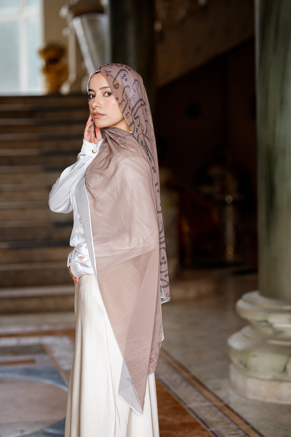 Luxe Ivory Hijab Chiffon Scarf