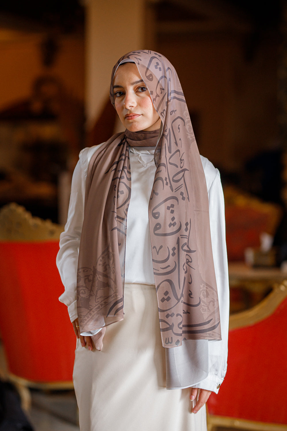 Luxe Ivory Hijab Chiffon Scarf