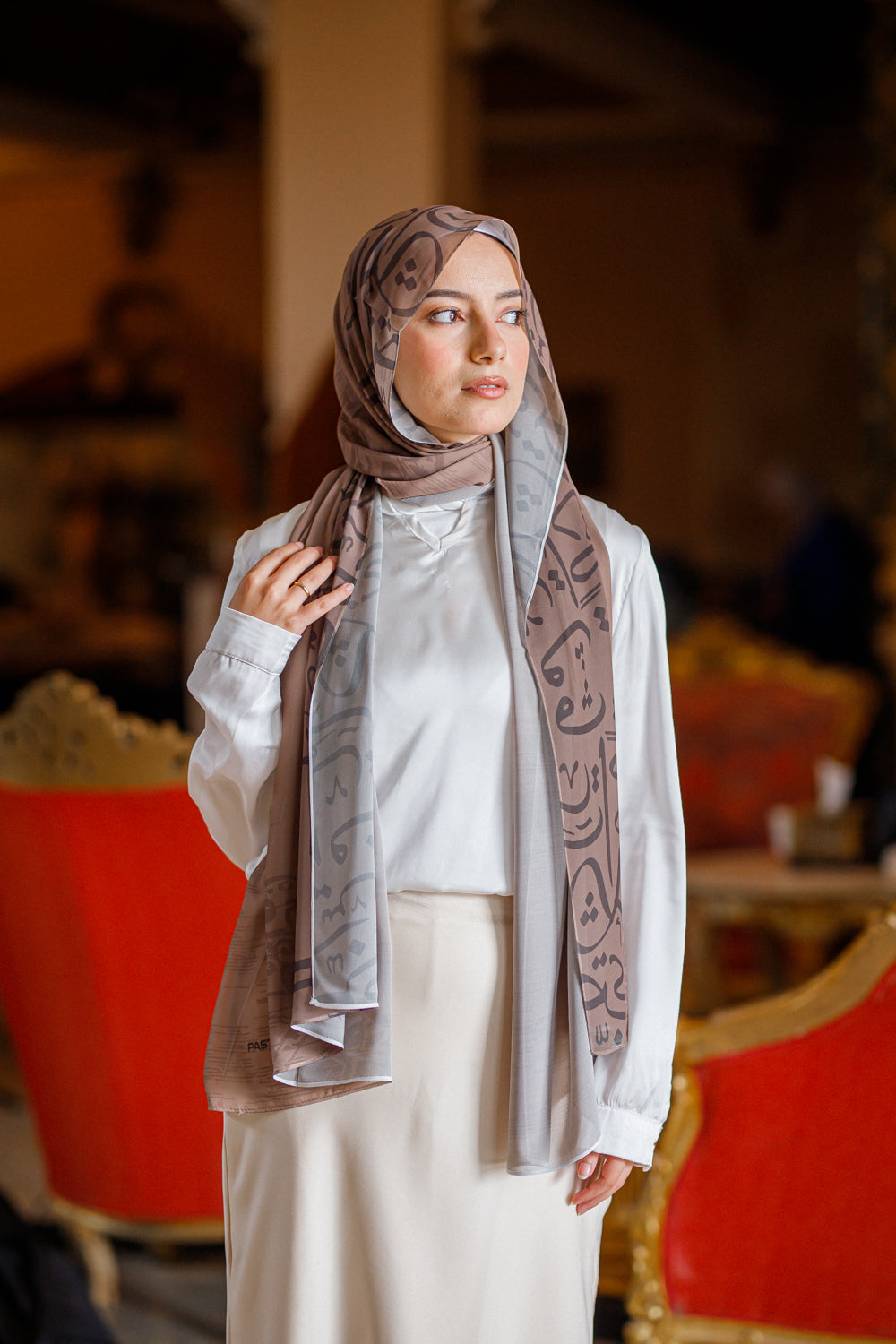 Luxe Ivory Hijab Chiffon Scarf