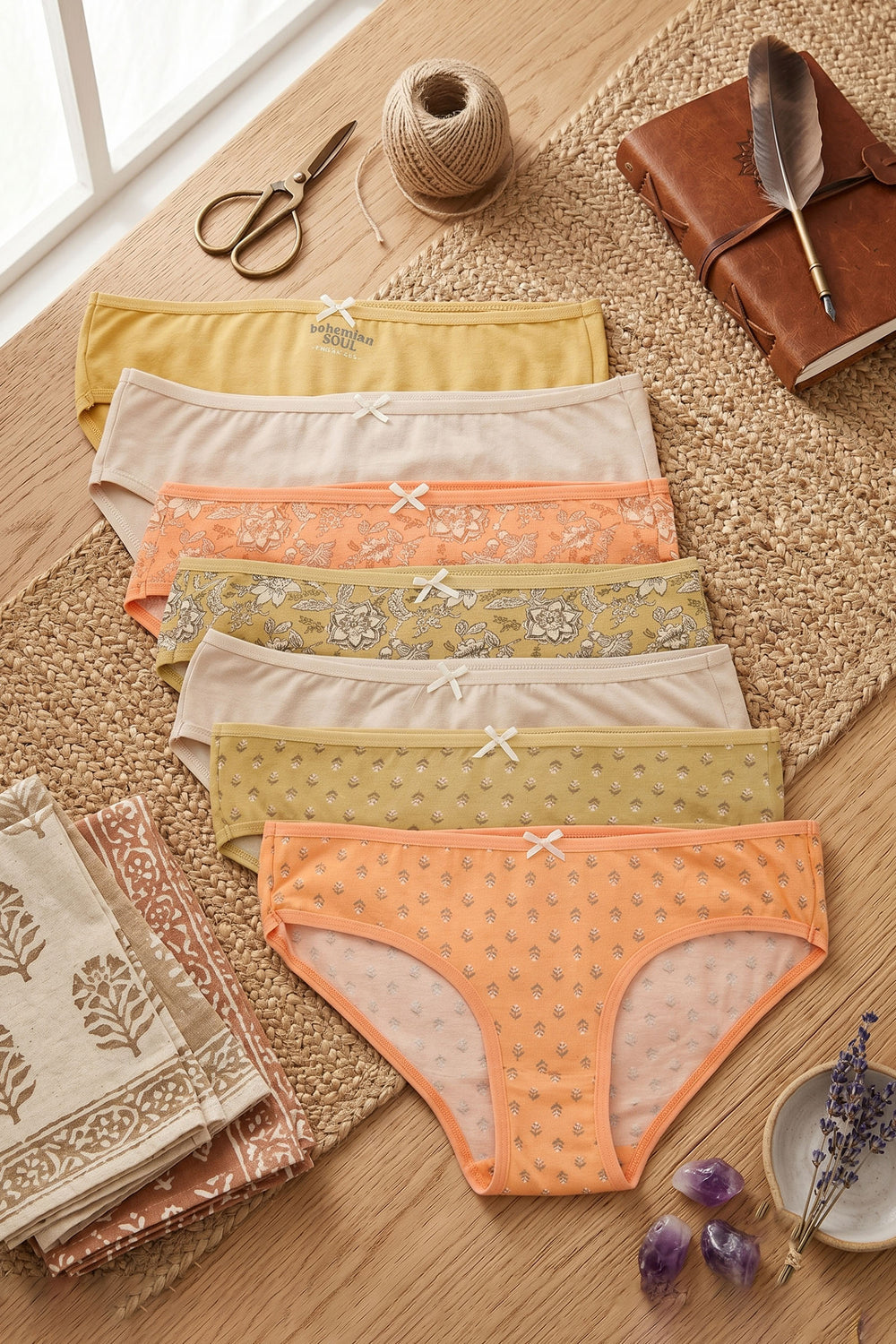 Printed Pack of 7 Bikini Panties – Multicolor