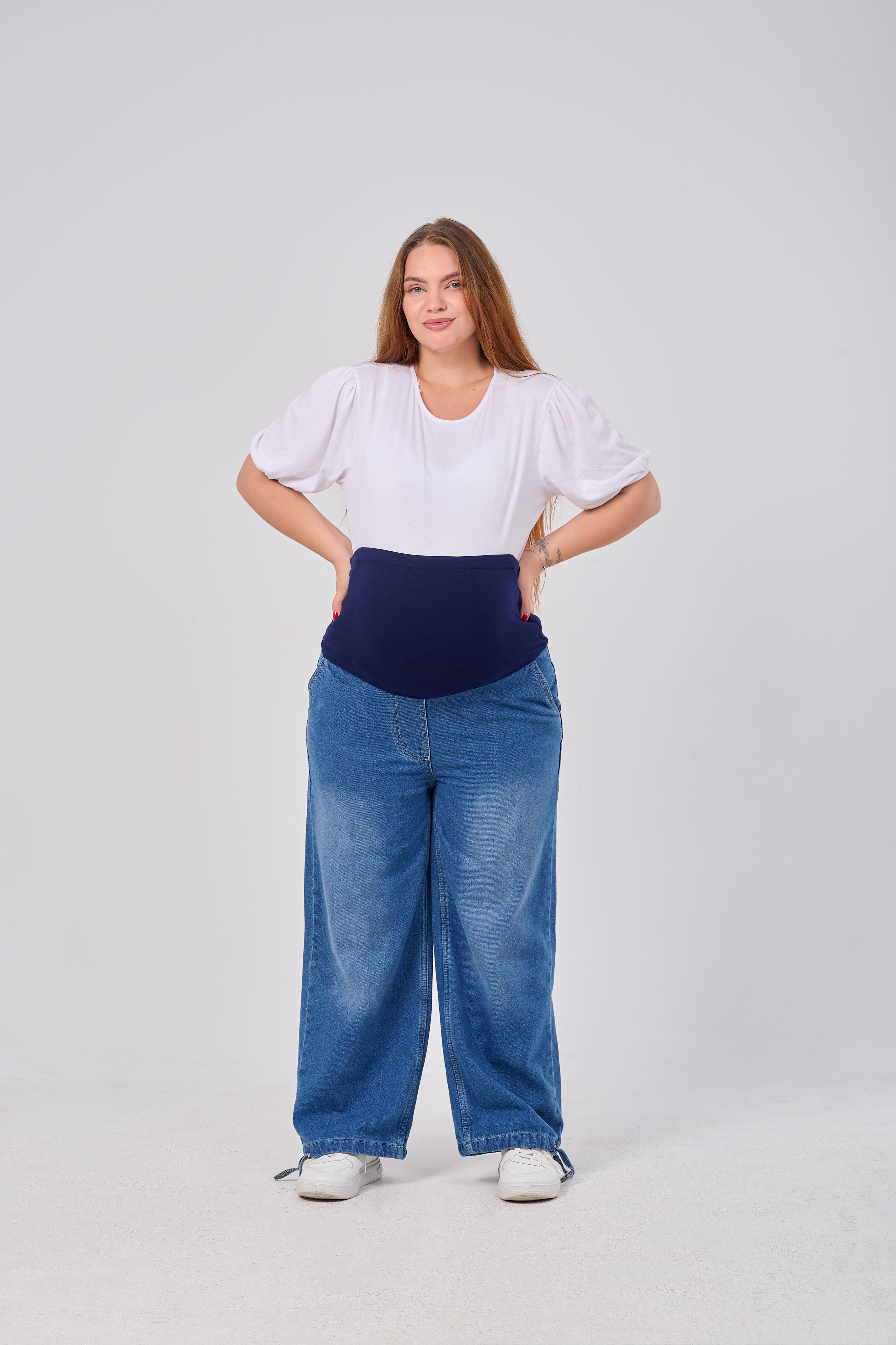 2-in-1 Wide Leg Maternity Jeans - Blue