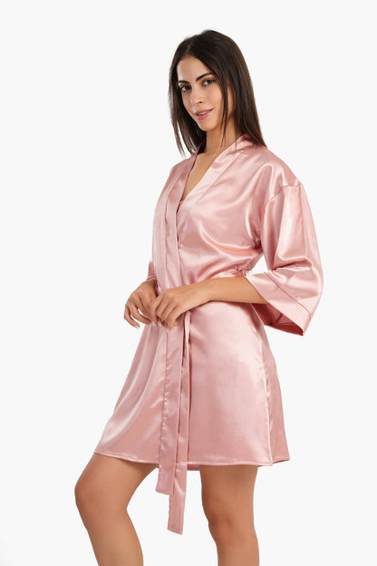 Short Satin Robe