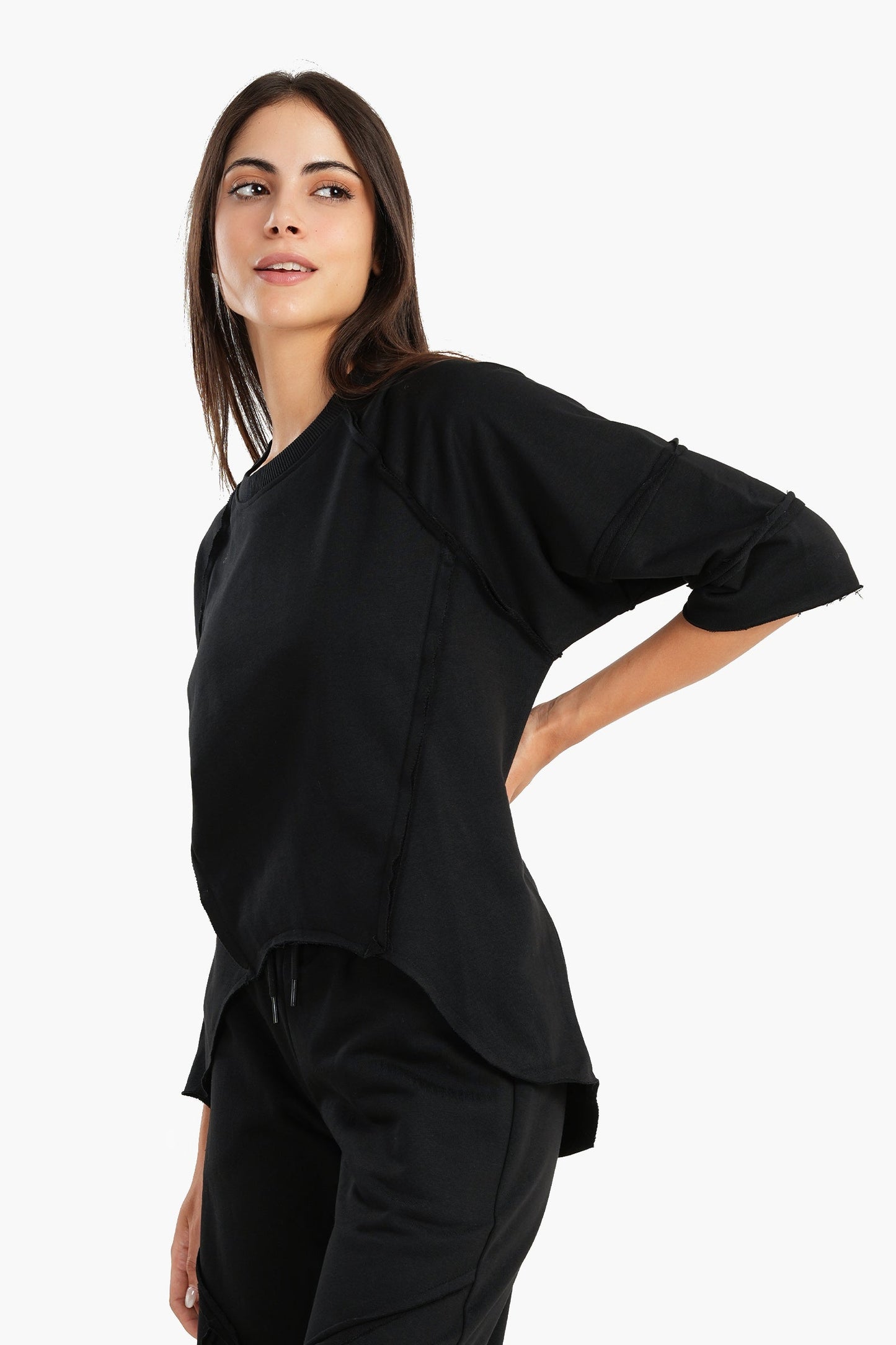 Lounge Sweatshirt with 3/4 Sleeves