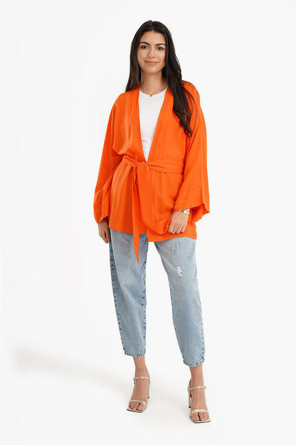 Solid Hip Length Kimono