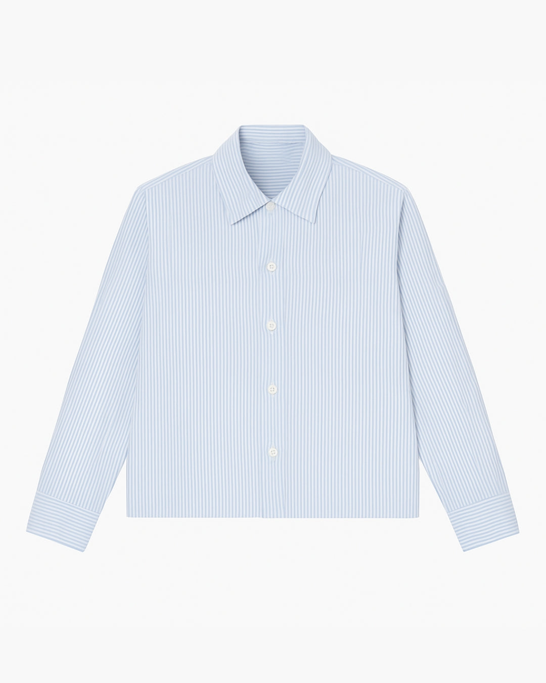 Striped Button-Up Shirt – Light Blue