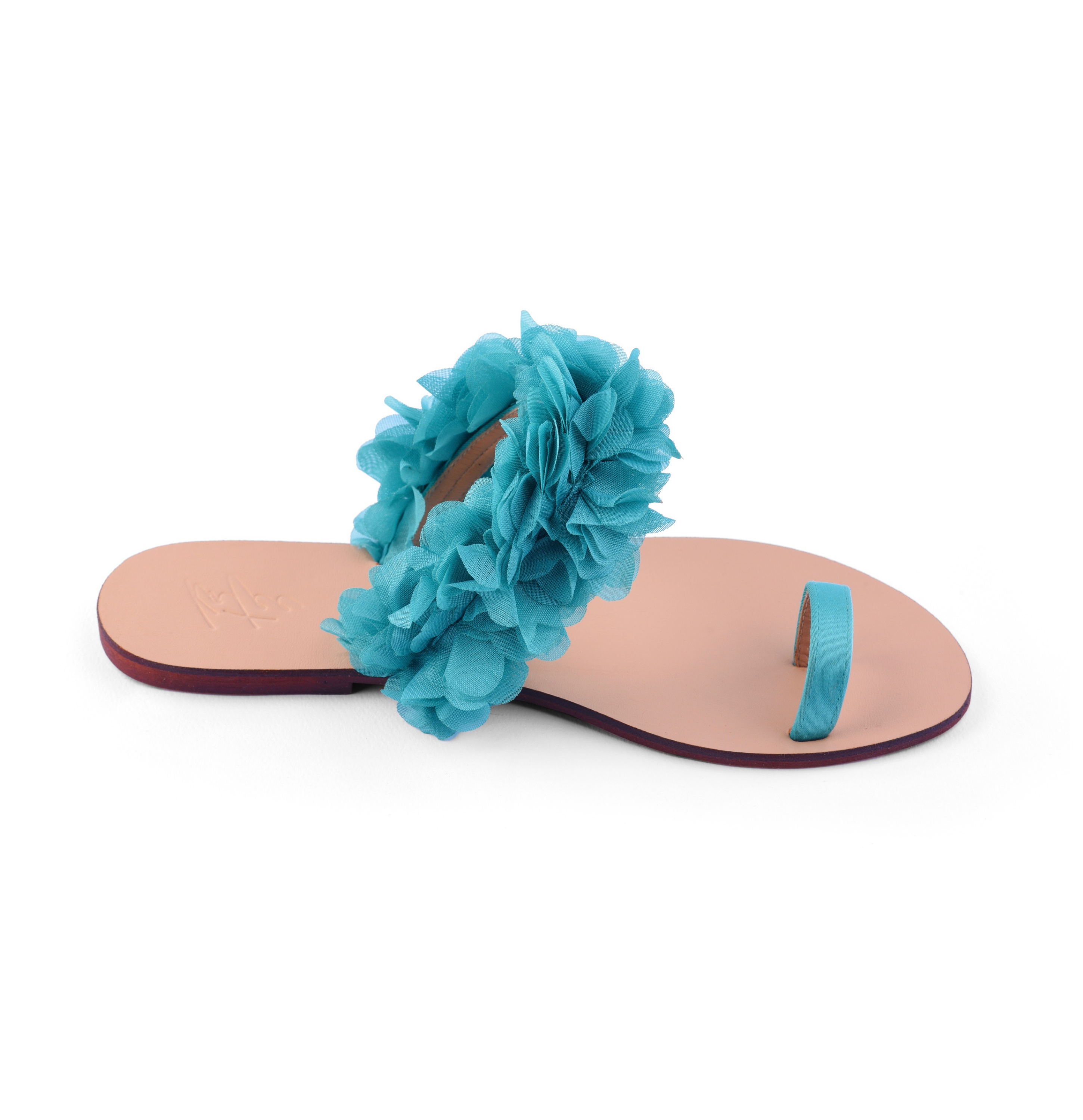 Faux Leather Chacha Slipper - Teal