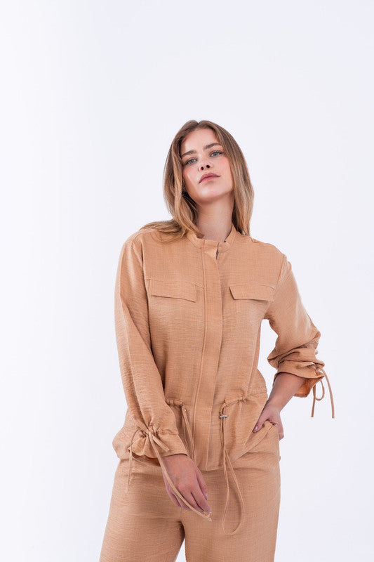 Relaxed Katan Chemise – Sand