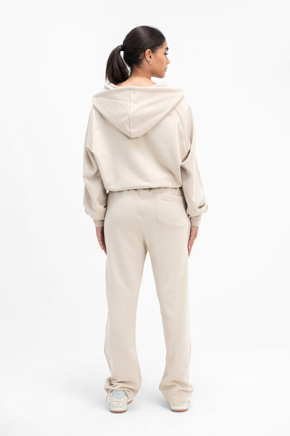 Melton Sweatshirt Quarter-Zip - Latte