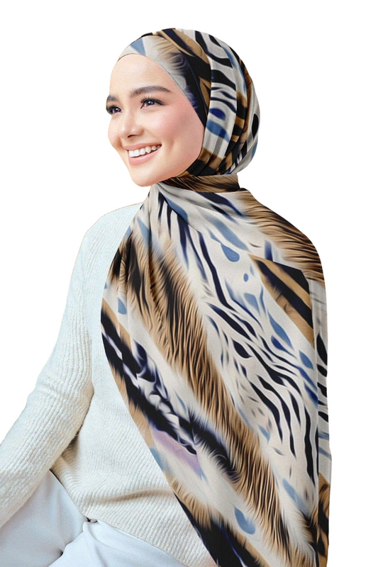 Printed Chiffon Crepe Scarf