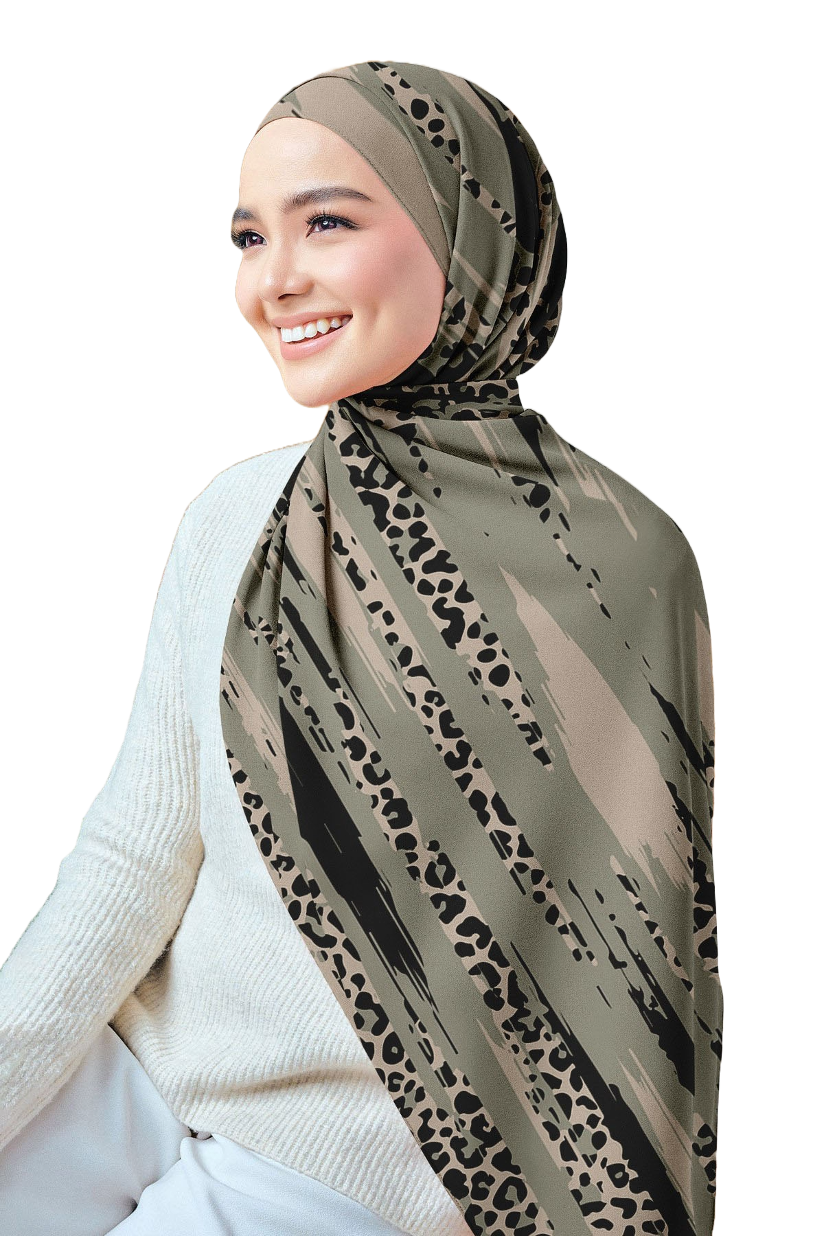 Printed Chiffon Crepe Scarf