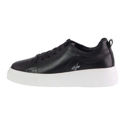 Plain Lace Up Genuine Leather Platform Sneakers