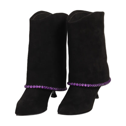 Half Black Suede Boots