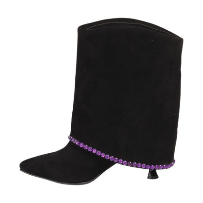 Half Black Suede Boots