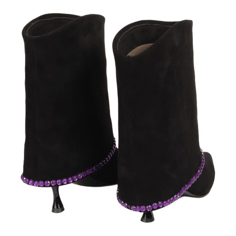 Half Black Suede Boots