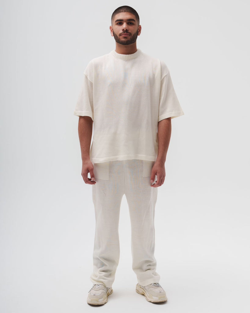 Knit Blend Pants - White