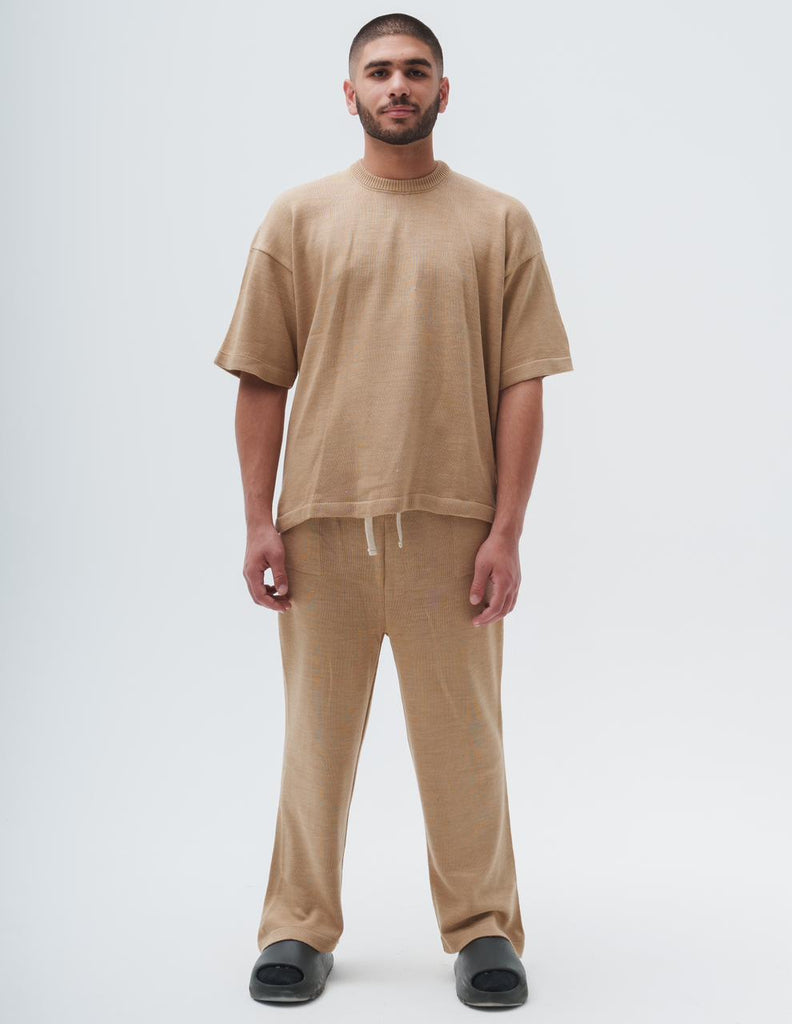 Knit Blend Pants - Beige