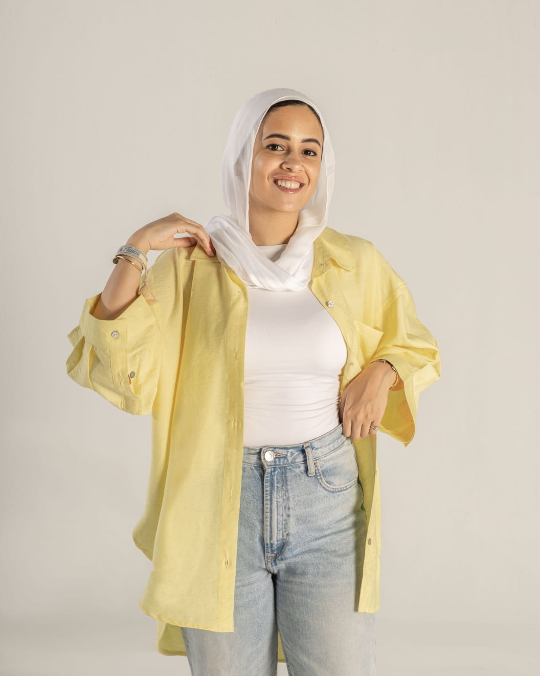 Yellow Linen Oversized Puff Sleeves Shirt