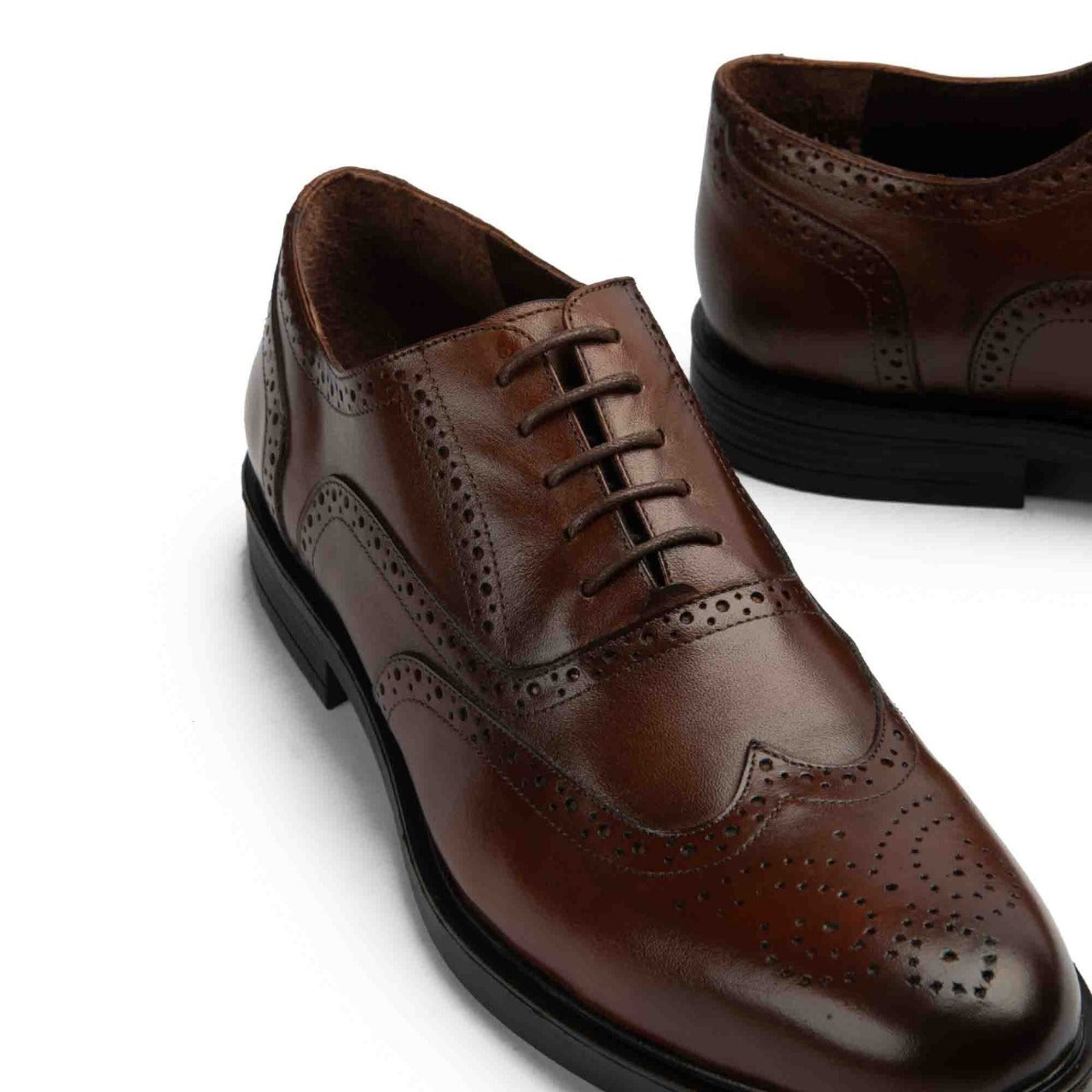 Classic Leather Oxford Shoes-Havana