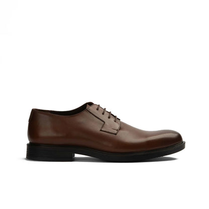 Classic Leather Derby Toe Shoes-Havana