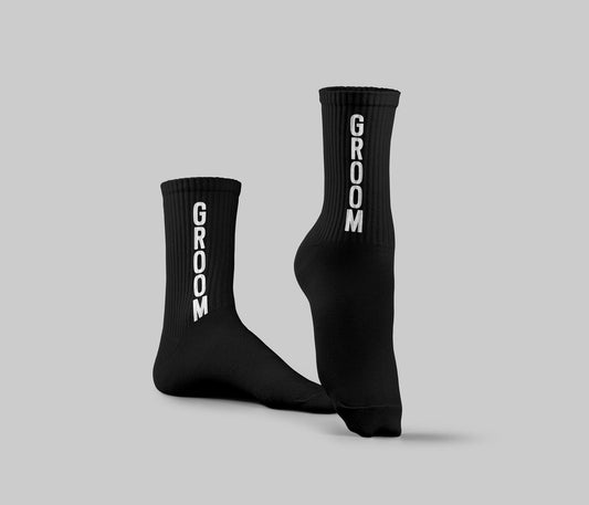 Cotton Crew Socks - Black